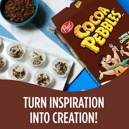 Cocoa PEBBLES Cereal – Comforting Chocolate Breakfast Bowl for Calm Family Mornings, 19.5 oz Box