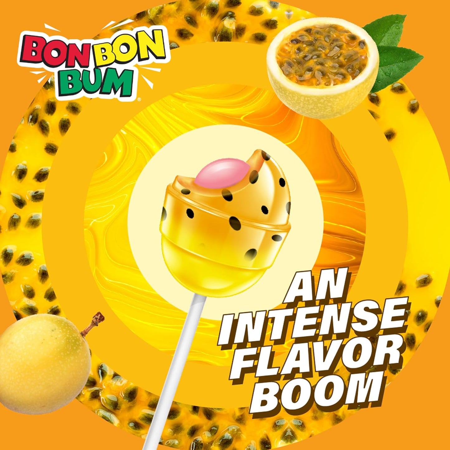 Colombina Bon Bon Bum Lollipops – Individually Wrapped Tropical Hard Candy for Picnic Baskets, Road Trips and Park Snack Runs