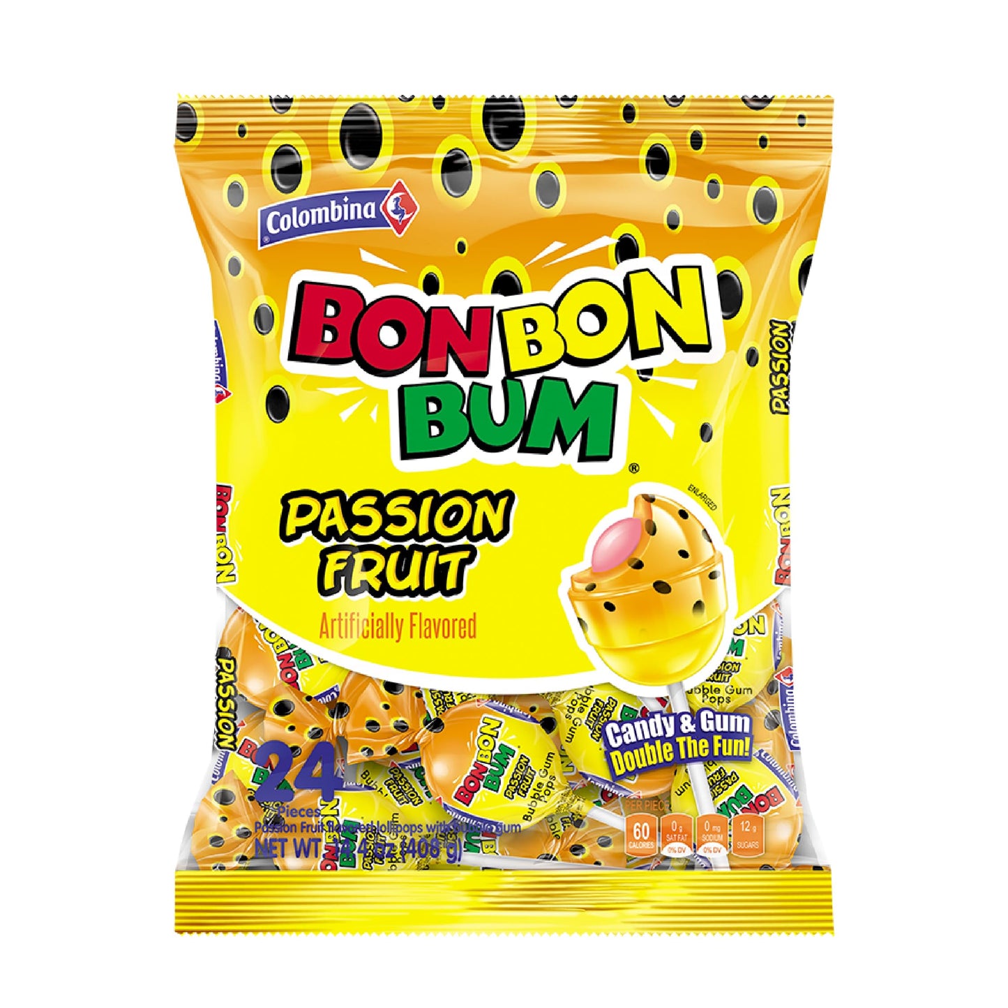 Colombina Bon Bon Bum Suckers – Individually Wrapped Mango and Tropical Flavors Safe for Playroom Snack Drawers and Birthday Parties