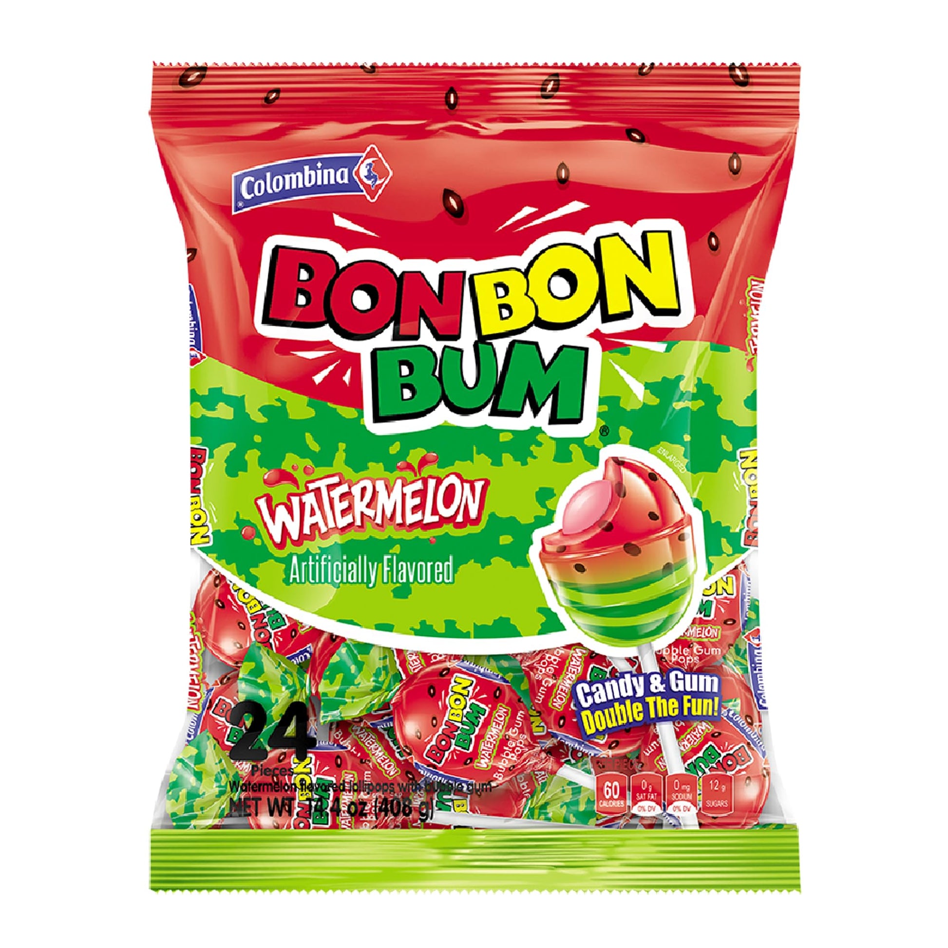 Colombina Bon Bon Bum Suckers – Individually Wrapped Mango and Tropical Flavors Safe for Playroom Snack Drawers and Birthday Parties
