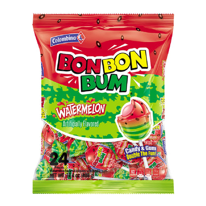 Colombina Bon Bon Bum Suckers – Individually Wrapped Mango and Tropical Flavors Safe for Playroom Snack Drawers and Birthday Parties