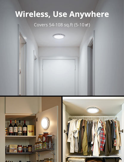 Combuh Wireless Snap-On Ceiling Light – Travel-Ready Overhead Fixture for Campervan Storage, Sheds, and Outdoor Dining Tents
