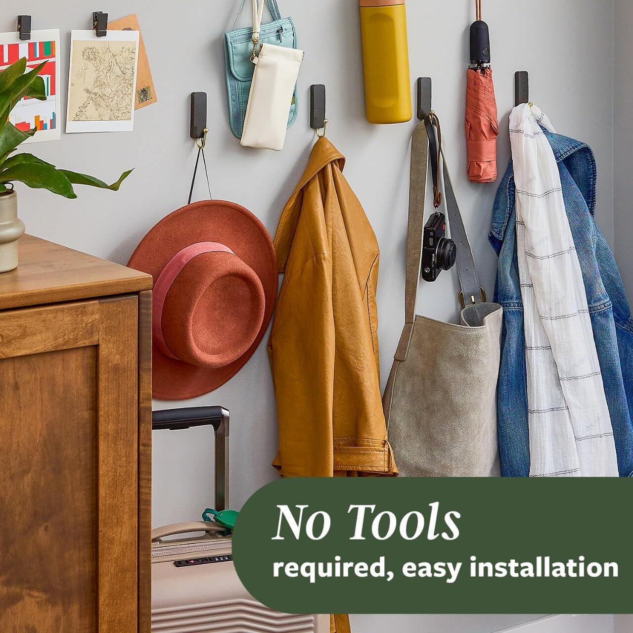 Command Medium Wire Hook Work-From-Home Hooks for Cables and Lanyards, Clean Desk Setup in Dusty Rose