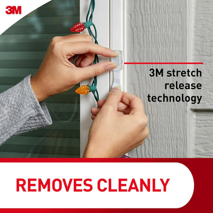 Command Outdoor Light Clips for Front Porch and Entryway Seasonal Styling, Residue-Free, Clear