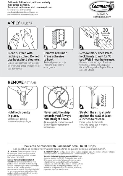 Command Small Wire Toggle Hooks for Renter-Safe Kids' Bedroom Organization, No-Holes Adhesive Hooks for Growing Family Spaces