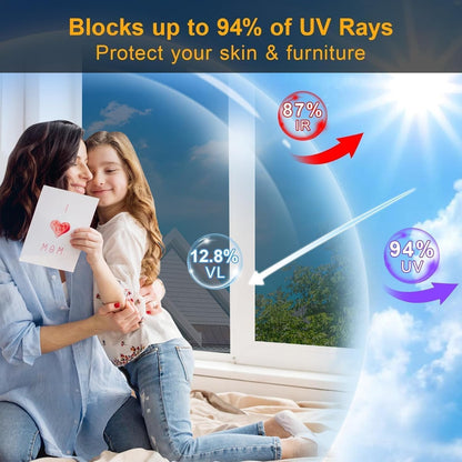 CozyPrivacy Sun Blocking Window Film – Stylish Home Office Decor, Glare Reducing Mirror Tint