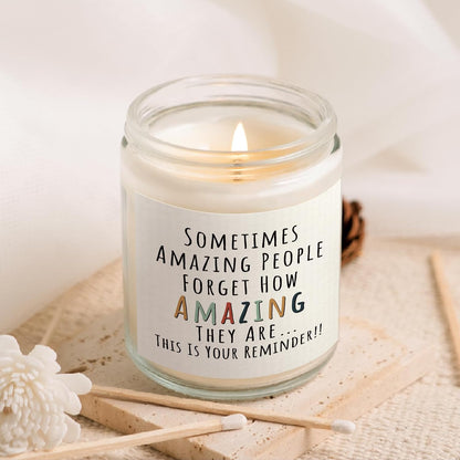 Craftique You're Amazing Candle – Decorative Lavender Soy Candle for Bedroom Nightstand Accent