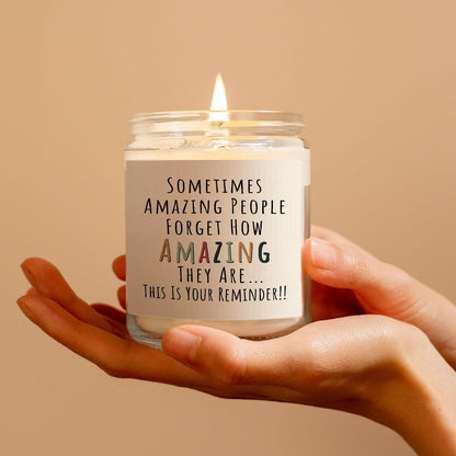 Craftique You're Amazing Candle – Decorative Lavender Soy Candle for Bedroom Nightstand Accent