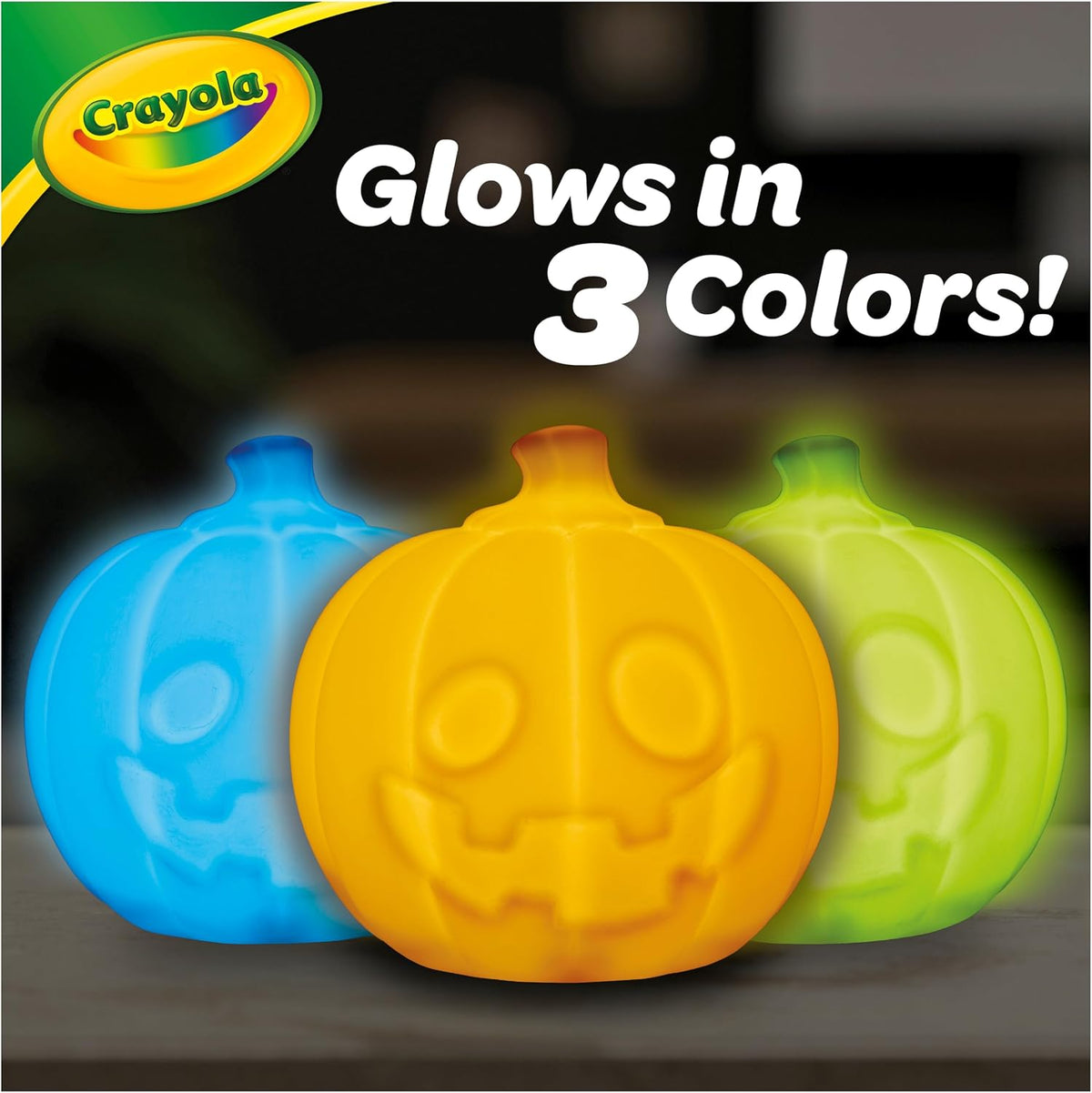 Crayola Light-Ups Glow Pumpkin – Cool-Surface LED Lantern for Family Front Porch, No Wax Drip Safe Halloween Decor