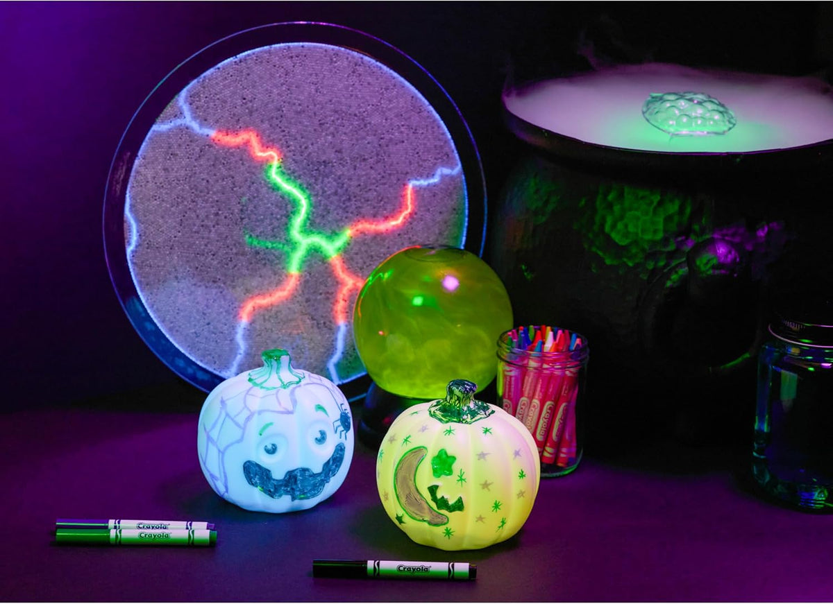 Crayola Light-Ups Glow Pumpkin – Cool-Surface LED Lantern for Family Front Porch, No Wax Drip Safe Halloween Decor