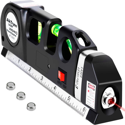 cross-line laser projecting vertical, horizontal, and combined cross patterns