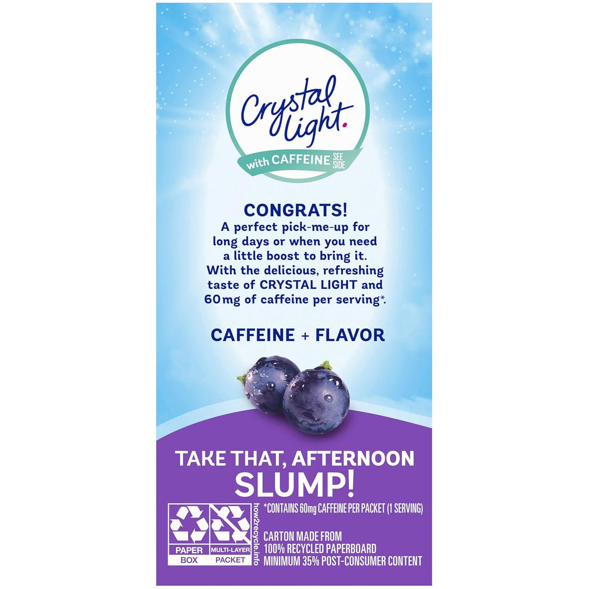 Crystal Light Grape Energy Drink Mix – Mid-Workday Caffeine Lift Without the Crash for Busy Professionals, Pocket-Sized Sachets