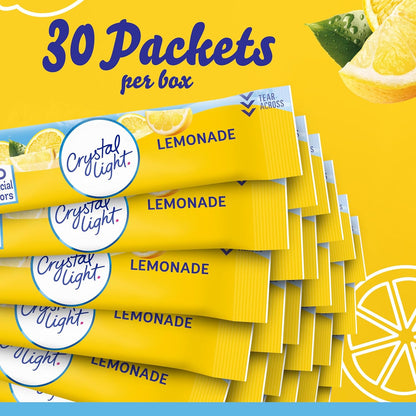 Crystal Light Lemonade Powder Packets – Refreshing Lemonade for Hotel Rooms, Road Trips, and Camping Coolers, 120 ct Bulk Supply