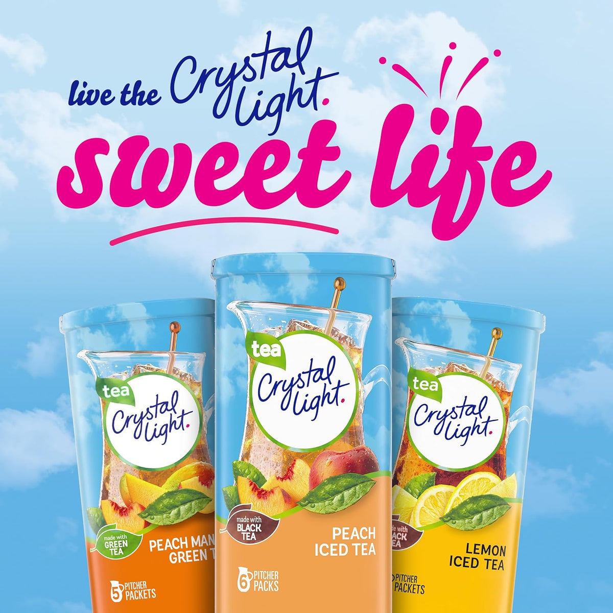 Crystal Light Peach Iced Tea Drink Mix – Quick-Prep Refreshment for Conference Rooms and Study Sessions, 72 Packets