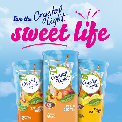 Crystal Light Peach Iced Tea Drink Mix – Quick-Prep Refreshment for Conference Rooms and Study Sessions, 72 Packets