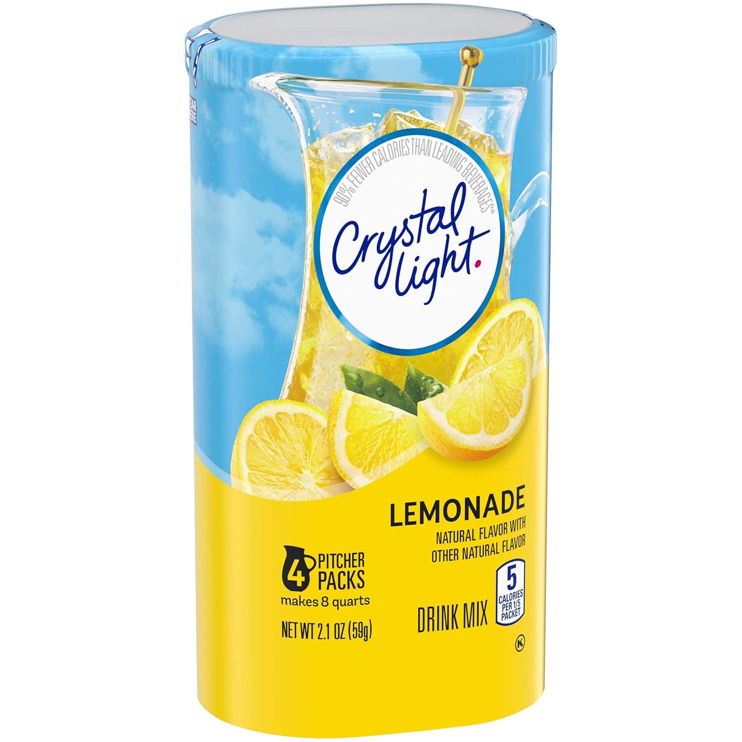 Crystal Light Sugar-Free Lemonade Drink Mix – Kid-Approved Lemonade Mix for Lunchbox Hydration Without Added Sugar