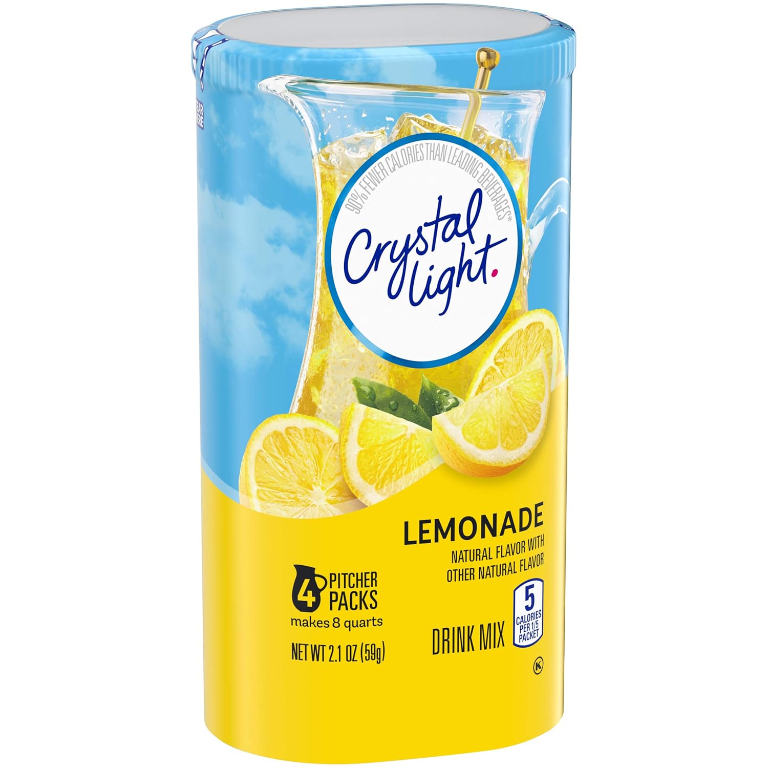 Crystal Light Sugar-Free Lemonade Drink Mix – Kid-Approved Lemonade Mix for Lunchbox Hydration Without Added Sugar