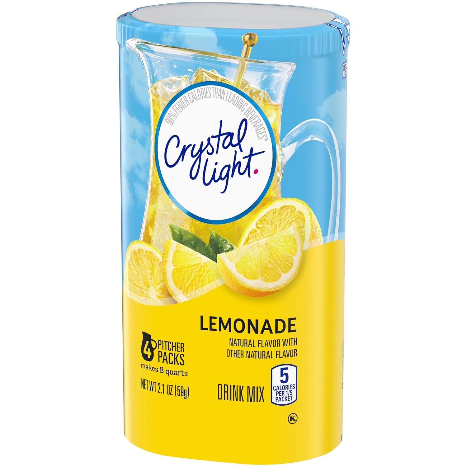 Crystal Light Sugar-Free Lemonade Drink Mix – Kid-Approved Lemonade Mix for Lunchbox Hydration Without Added Sugar