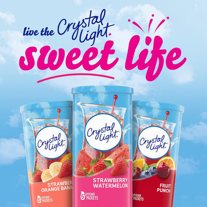 Crystal Light Sugar-Free Strawberry Watermelon Packets – Fruity Flavored Water for Lunch Bag Prep
