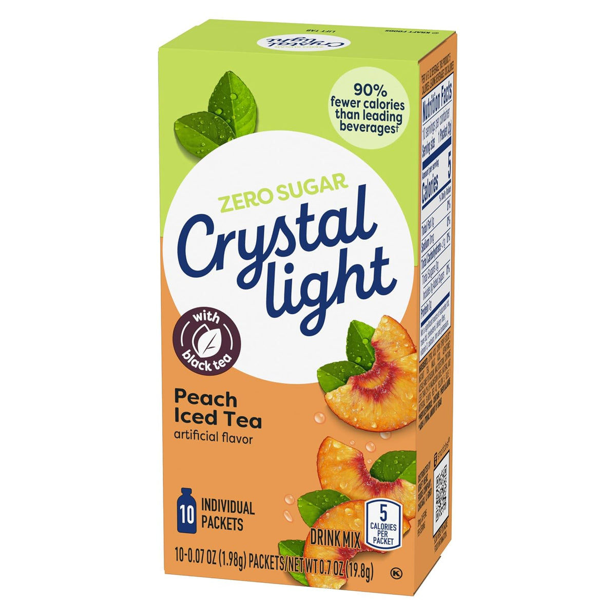 Crystal Light Zero Sugar Peach Iced Tea Mix – 120 Single-Serve Packets for a Health-Conscious Hydration Ritual