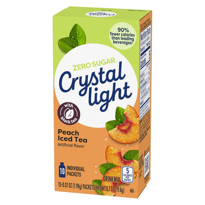 Crystal Light Zero Sugar Peach Iced Tea Mix – 120 Single-Serve Packets for a Health-Conscious Hydration Ritual