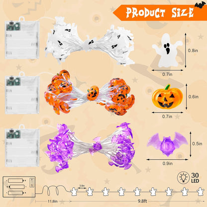 cshare Halloween String Lights – Cool Touch LED Trick or Treat Décor Safe for Kids Bedroom and Playroom