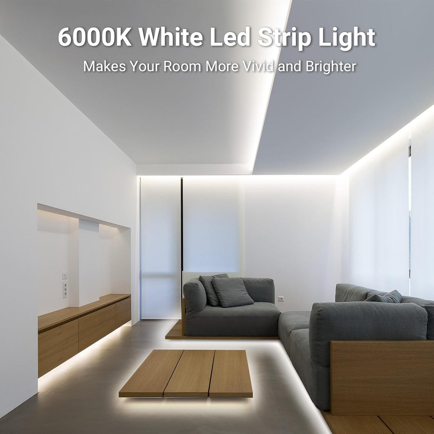 CT CAPETRONIX LED Strip Light – Worry Free Indoor Lighting for Hallways and Kids Bedrooms, Cool Surface 6000K Daylight Glow