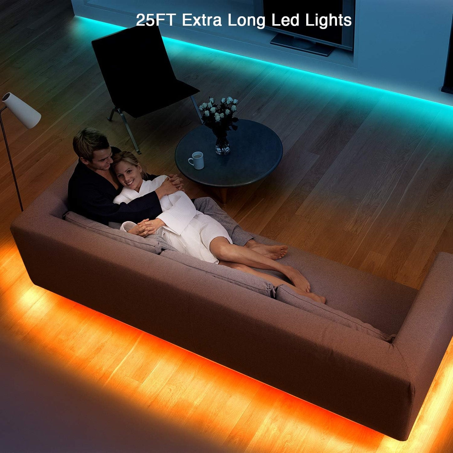 dalattin 50ft RGB LED Strip for Teen Bedroom and Dorm Room, Safe Adhesive Color Changing Light Kit