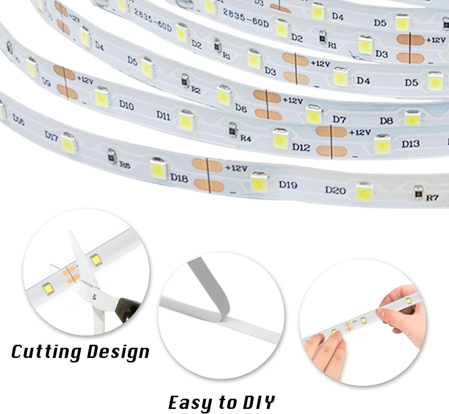 dalattin LED Strip Lights – Holiday and Valentine's Day Gift for Home Decor Lovers, 6500K White