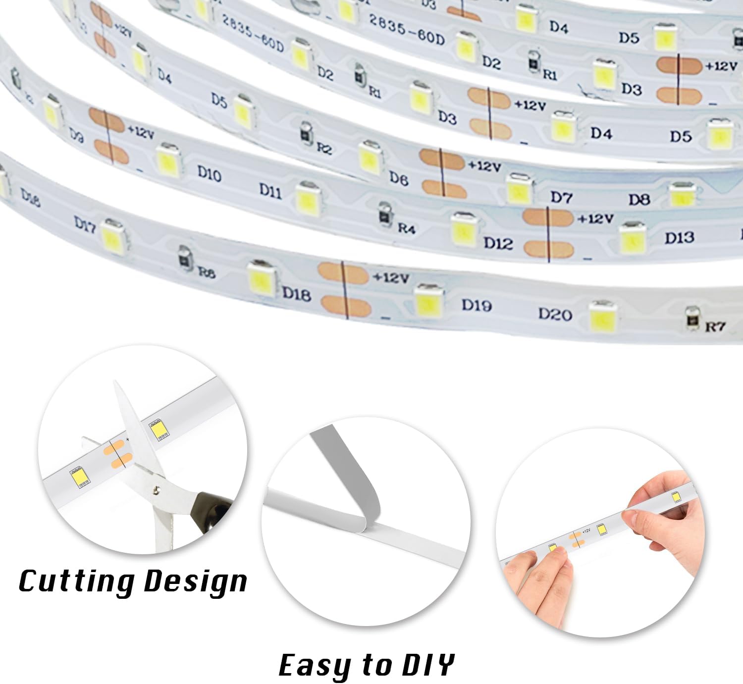 dalattin LED Strip Lights – Holiday and Valentine's Day Gift for Home Decor Lovers, 6500K White