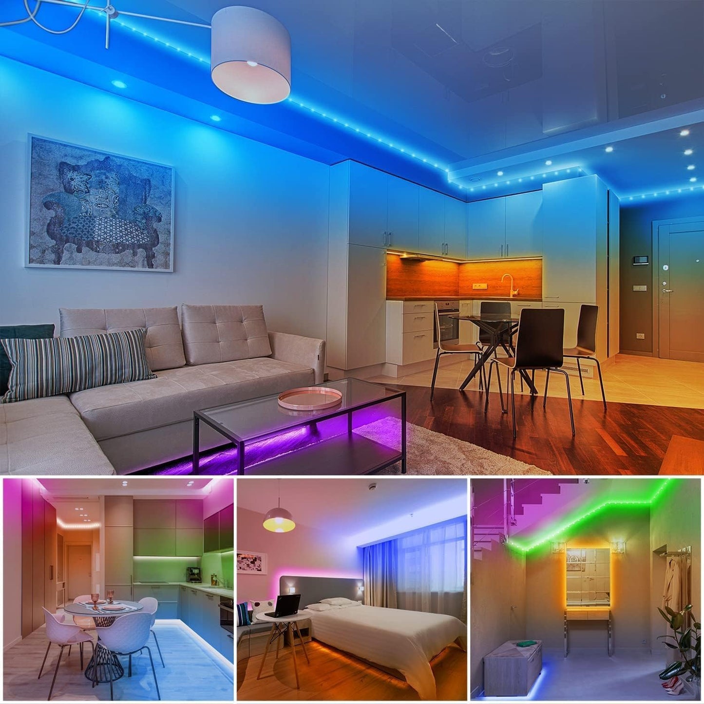 dalattin Smart LED Strip Lights for Nightly Routine, Warm Dimmable RGB Lighting with Scheduled Timer, Soothing Mood Lights for Bedroom and Yoga Space