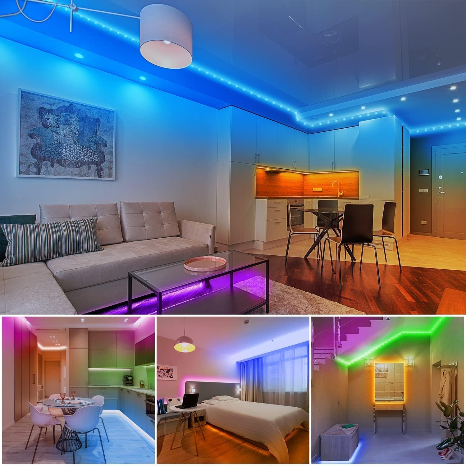 dalattin Smart LED Strip Lights for Nightly Routine, Warm Dimmable RGB Lighting with Scheduled Timer, Soothing Mood Lights for Bedroom and Yoga Space