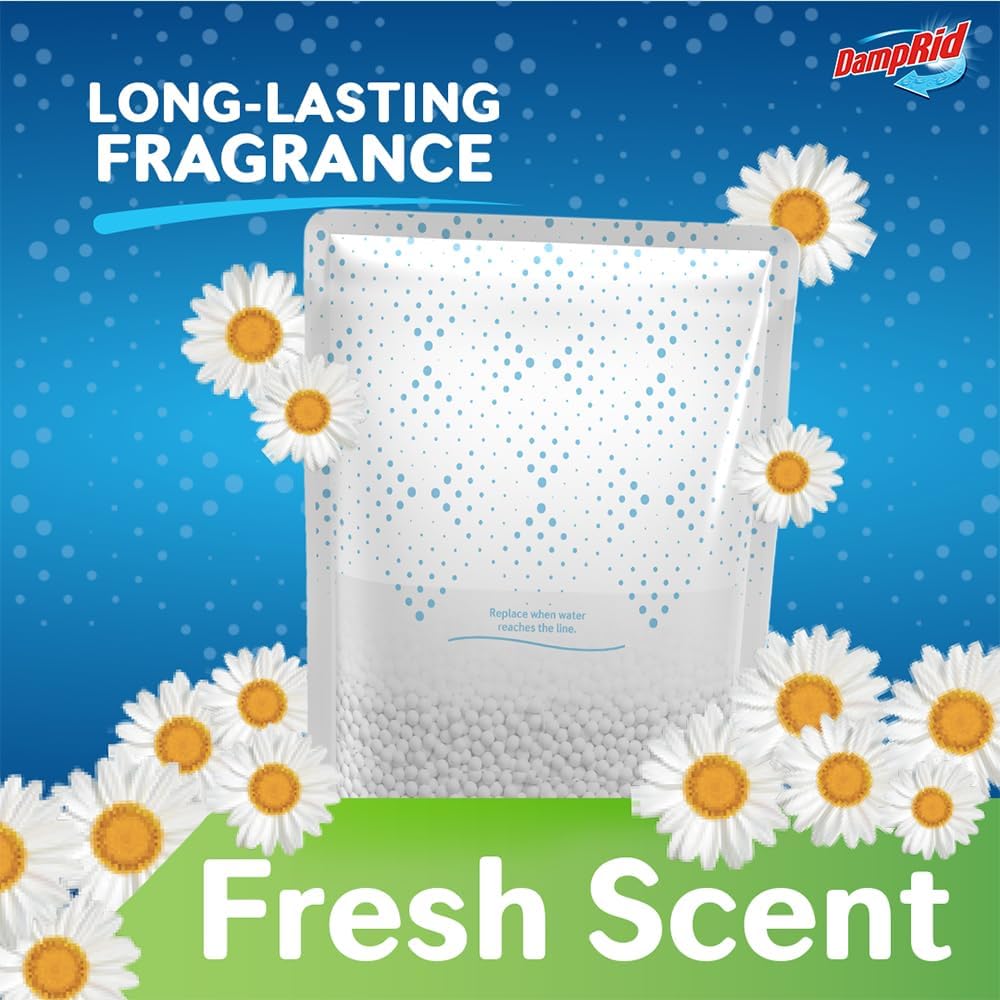 DampRid Fresh Scent Single-Use Pouch for Bathroom Wind-Down Ritual and Spa-Like Humidity Control at Home