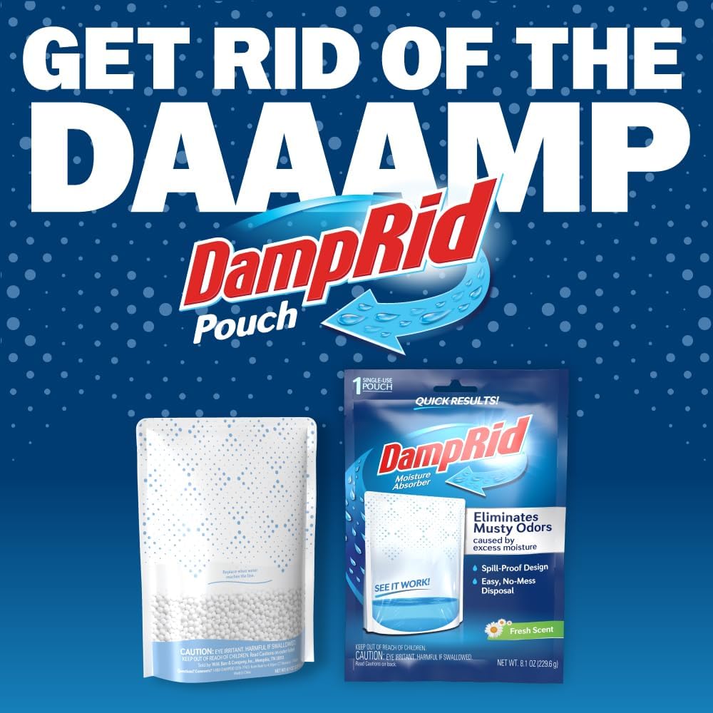 DampRid Fresh Scent Single-Use Pouch for Bathroom Wind-Down Ritual and Spa-Like Humidity Control at Home