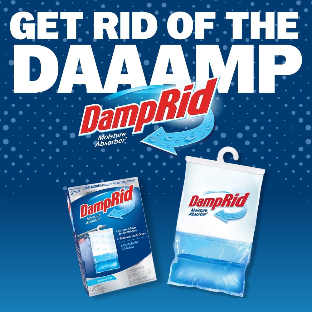 DampRid Hanging Moisture Absorber 3 Pack – Lavender Vanilla Closet Scent for a Relaxing Wind-Down