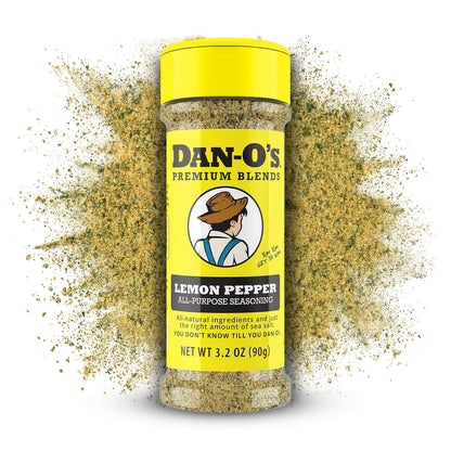 Dan-O's Lemon Pepper Seasoning – Fast Weeknight Dinner Seasoning for Busy Professionals, No-Measuring Shaker
