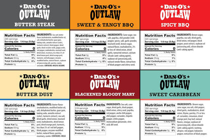 Dan-O's Outlaw Gourmet Grilling Collection – Elevated 6-Pack Featuring Enzyme-Modified Butter and Caribbean Citrus