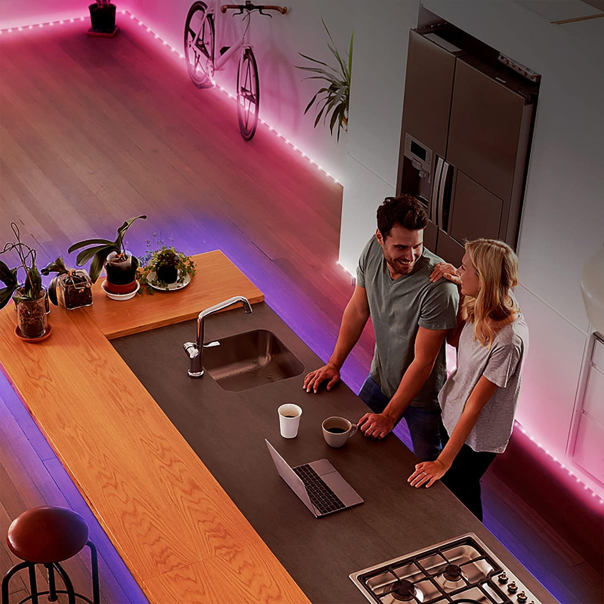 DAYBETTER Color Changing LED Light Strips 200ft – Gift for Mom and Women with App Control and Timer