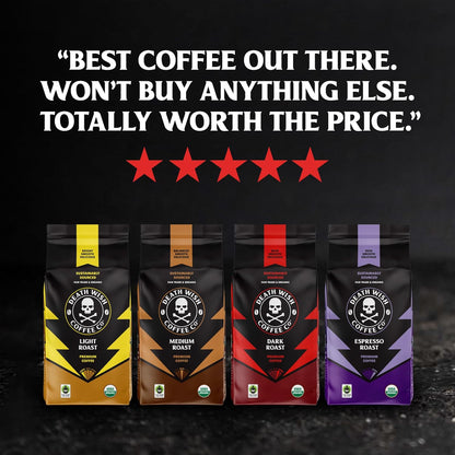 Death Wish Coffee Multi-Origin Dark Roast — Slow Sunday Pour-Over Brew for Grounding Weekend Rituals, 16 oz