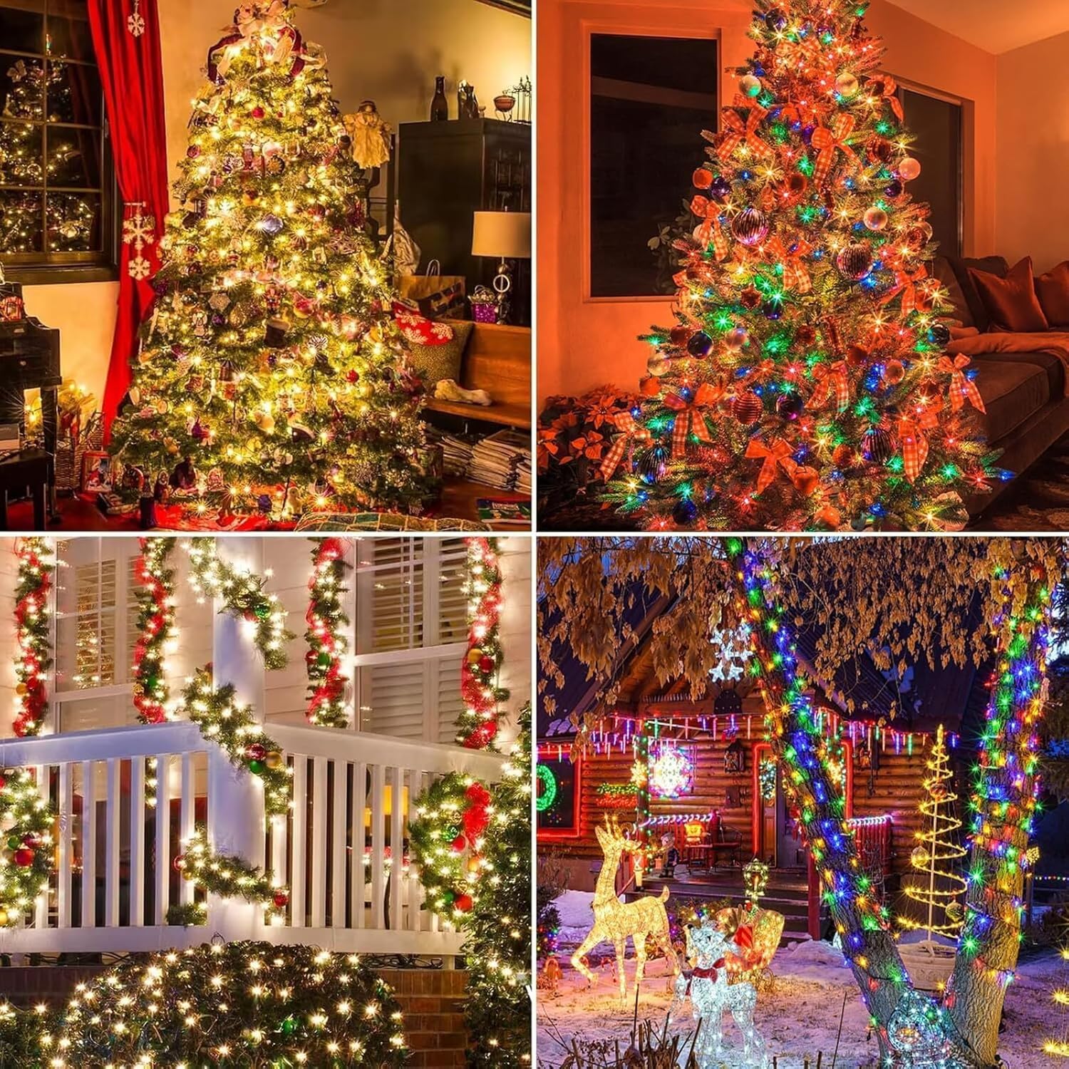 Decorative 108ft LED String Lights for Accent Wall and Mantel – 300 LED Warm White with Timer and Remote