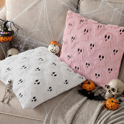 decorUhome Soft Faux Fur Ghost Pillow 18x18 Set of 2 – Child-Friendly Nursery Sofa Accent, No-Small-Parts Family Decor