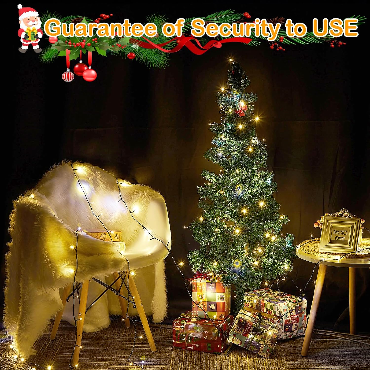 Decute 99FT Twinkle String Lights – Honey-Toned Warm White Bedroom Decor, 300 LED End-to-End Connectable Indoor Fairy Lights