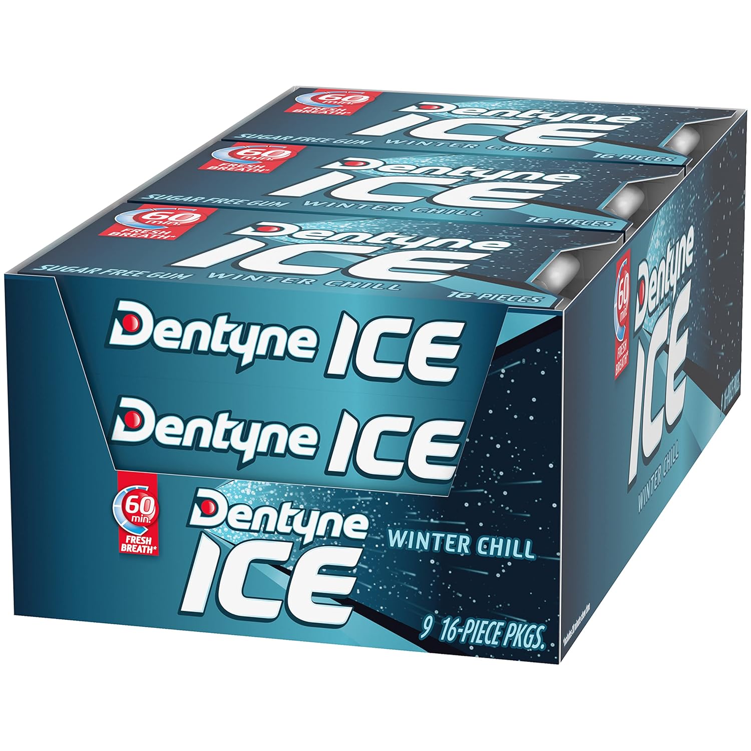 Dentyne Ice Winter Chill Sugar-Free Chewing Gum – Valentine's Day and Birthday Mint Gift for Him or Her