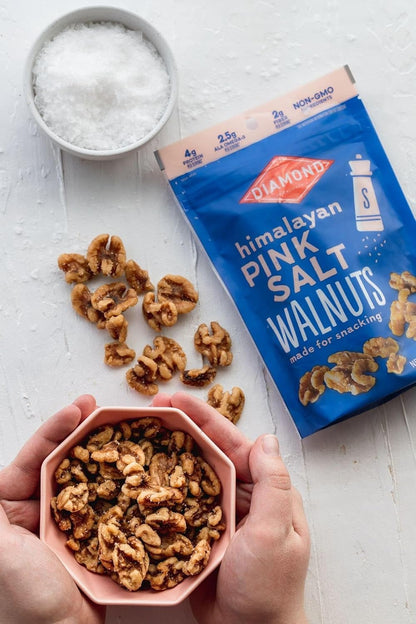 Diamond of California Himalayan Pink Salt Walnuts – Protein Snack for Study Breaks and Deep Work Routines