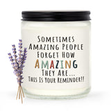 Craftique You're Amazing Candle – Decorative Lavender Soy Candle for Bedroom Nightstand Accent