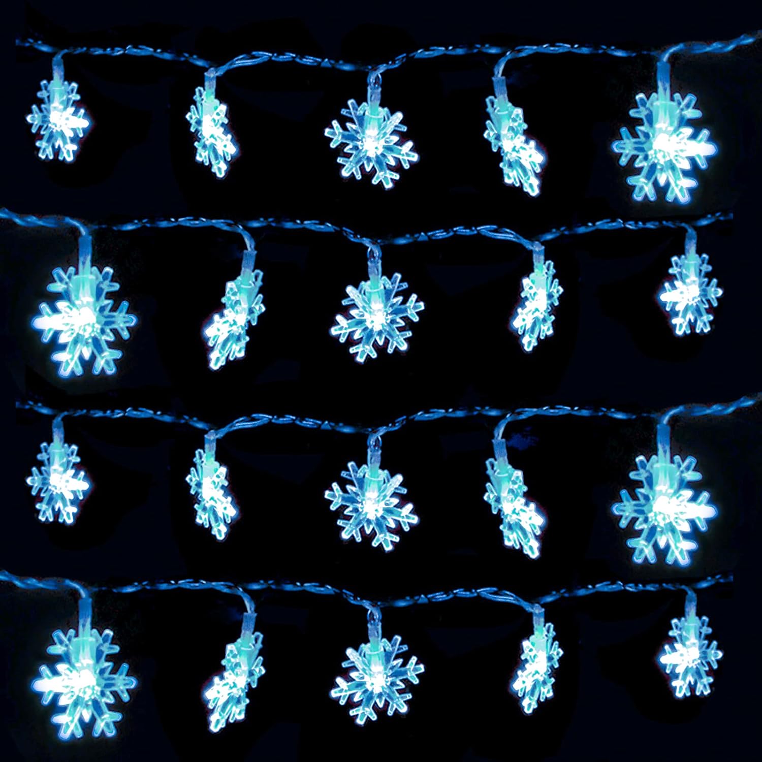 DomeStar Snowflake Fairy Lights – Baby Nursery Wall Accent, No Flame No Wax Drip Kids Christmas Decoration