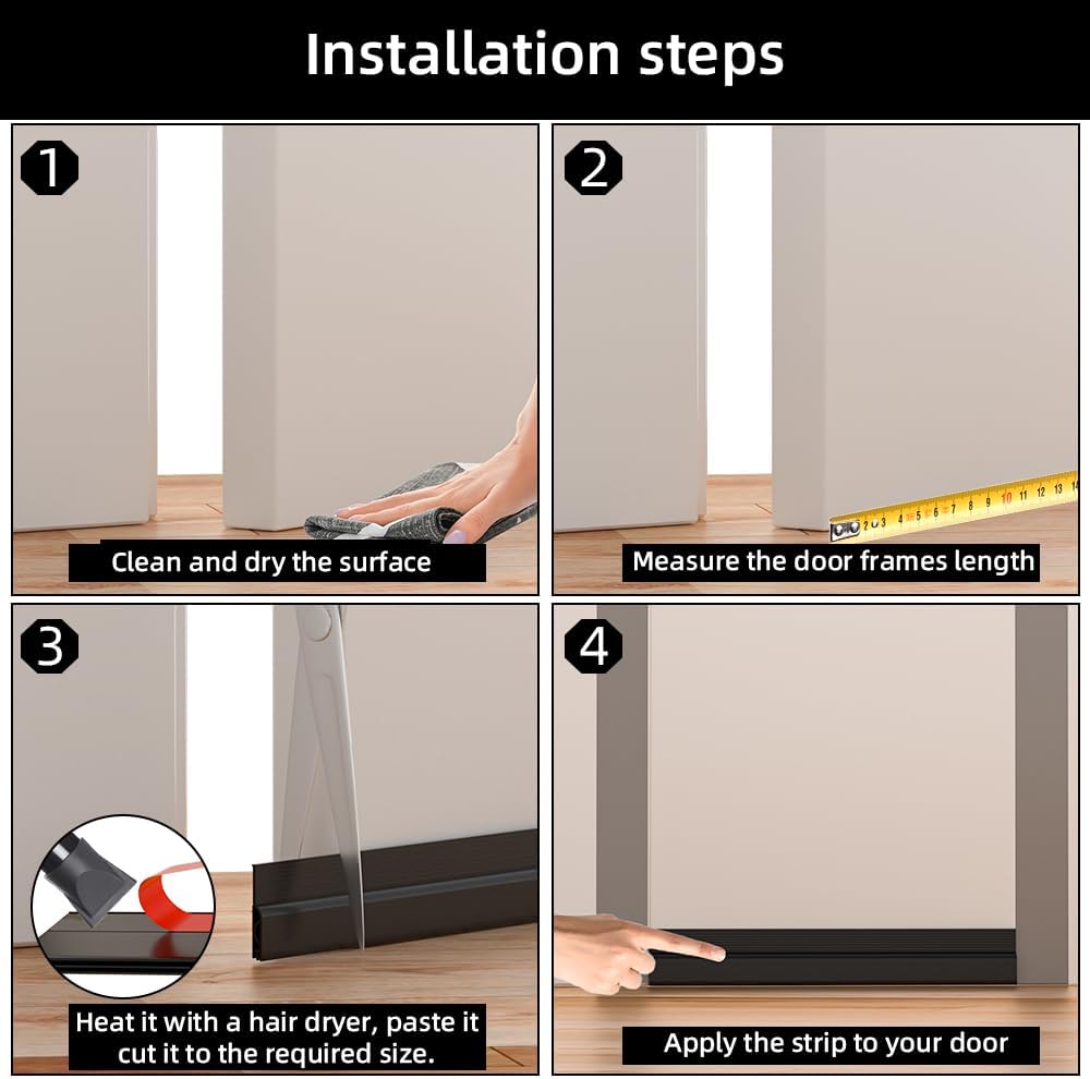 Door Draft Stopper – Silicone Weather Seal Supporting a Cozy, Allergen-Reduced Wind-Down Ritual
