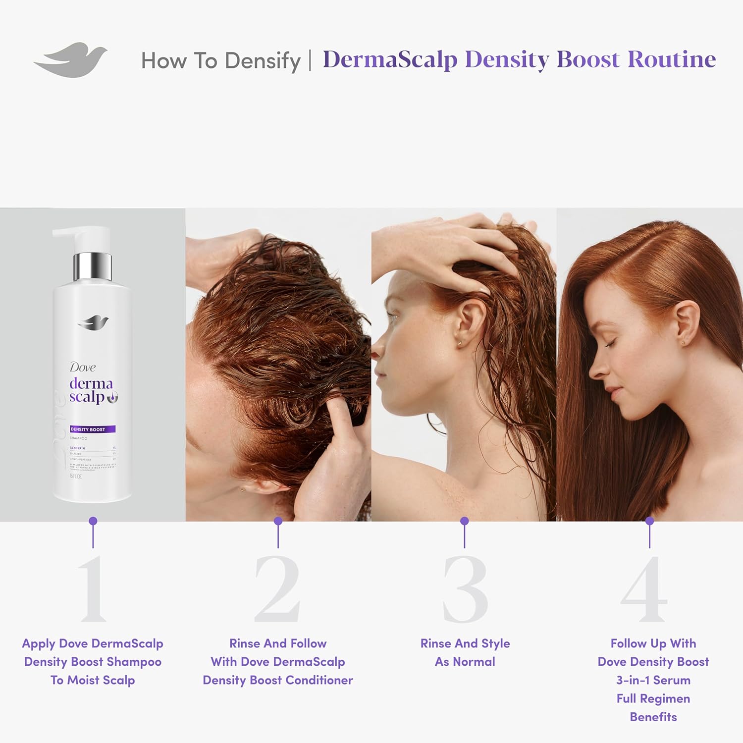 Dove Derma Scalp Density Boost Shampoo – Holiday Gift for Women Experiencing Hair Loss, Dermatologist-Backed