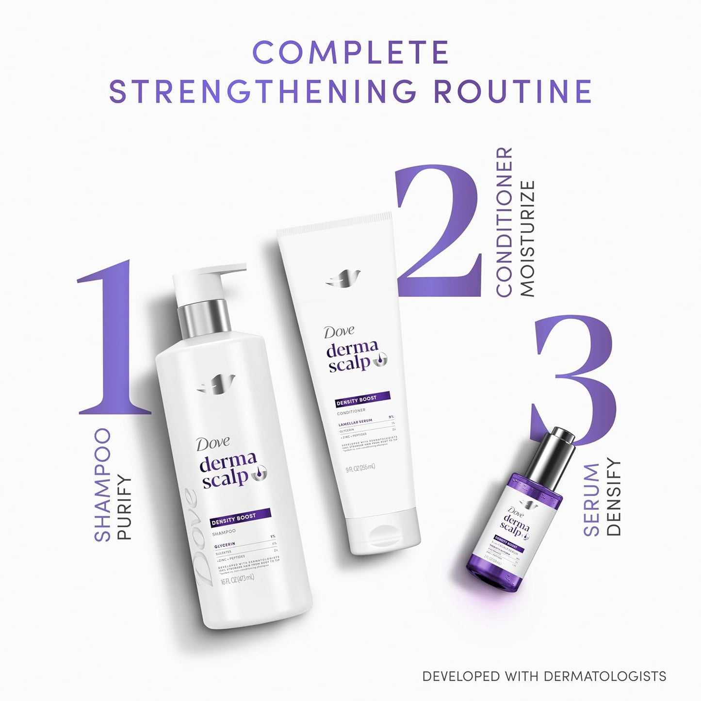 Dove Derma Scalp Density Boost Shampoo – Holiday Gift for Women Experiencing Hair Loss, Dermatologist-Backed