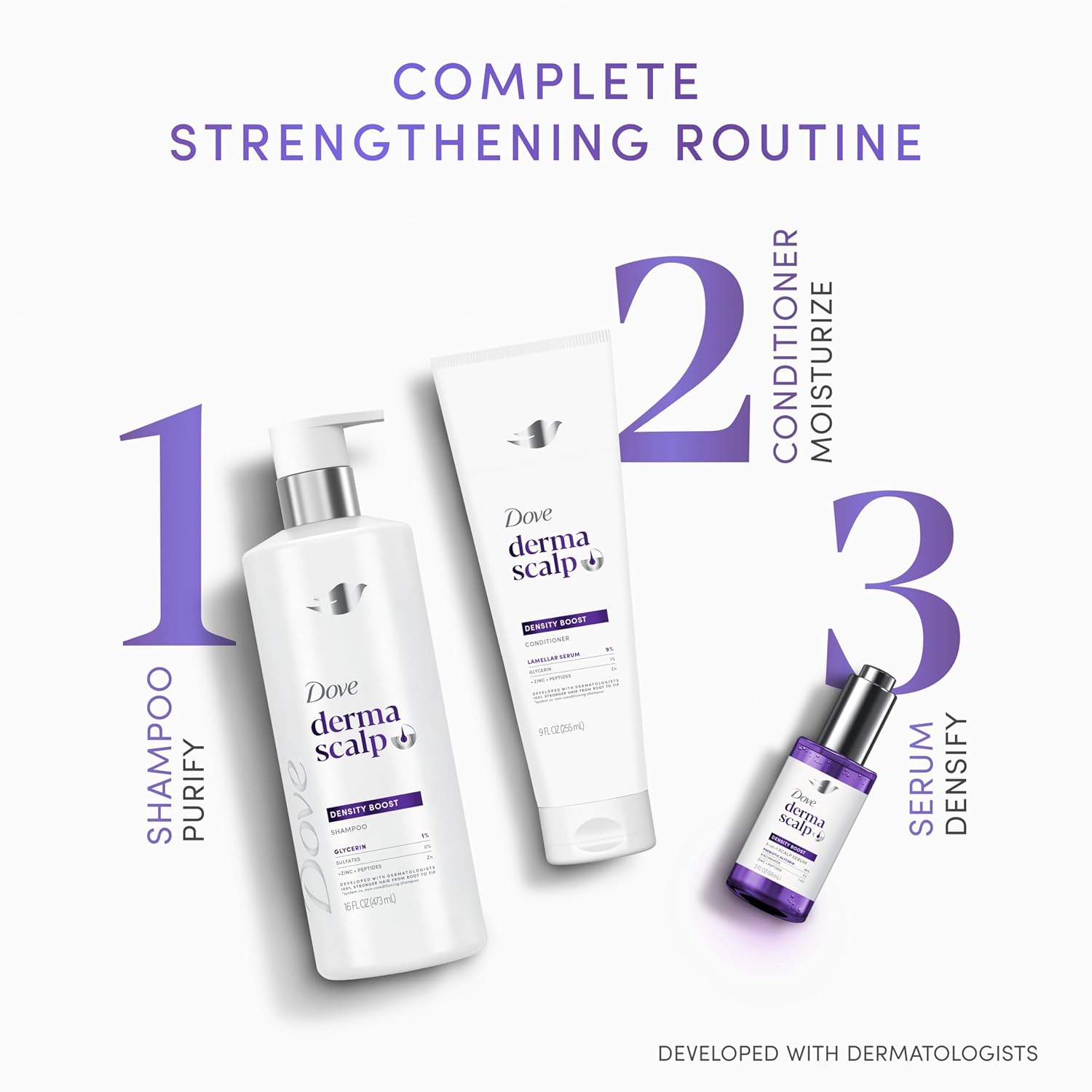 Dove Derma Scalp Density Boost Shampoo – Holiday Gift for Women Experiencing Hair Loss, Dermatologist-Backed
